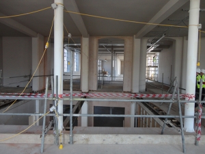 During refurbishment libarary and museum floor